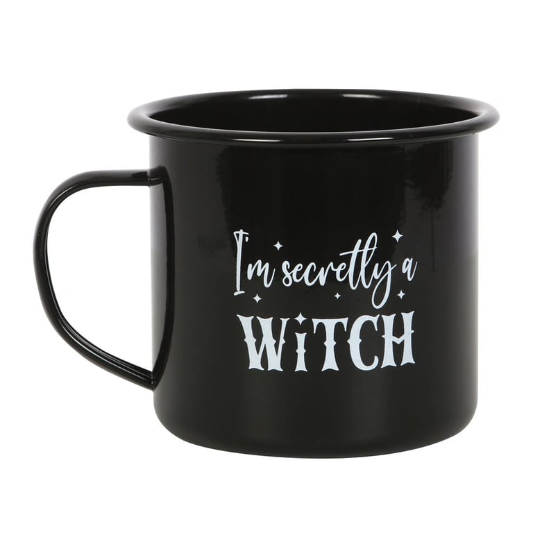 Secretly a Witch Enamel Mug - Hand Wash Only, Spooky Brews