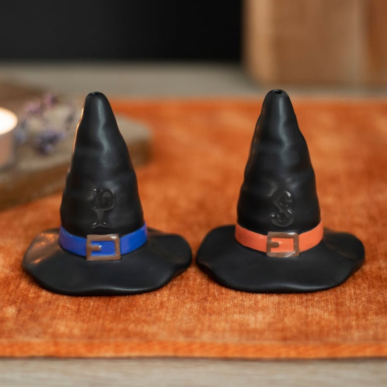 Witch Hat Salt and Pepper Shakers - Magical Kitchen Decor for Halloween