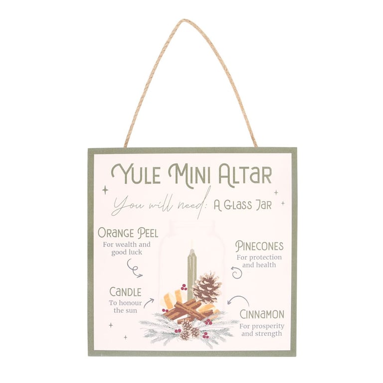Yule Altar Sign - Winter Solstice Decor MDF Wall Hanging