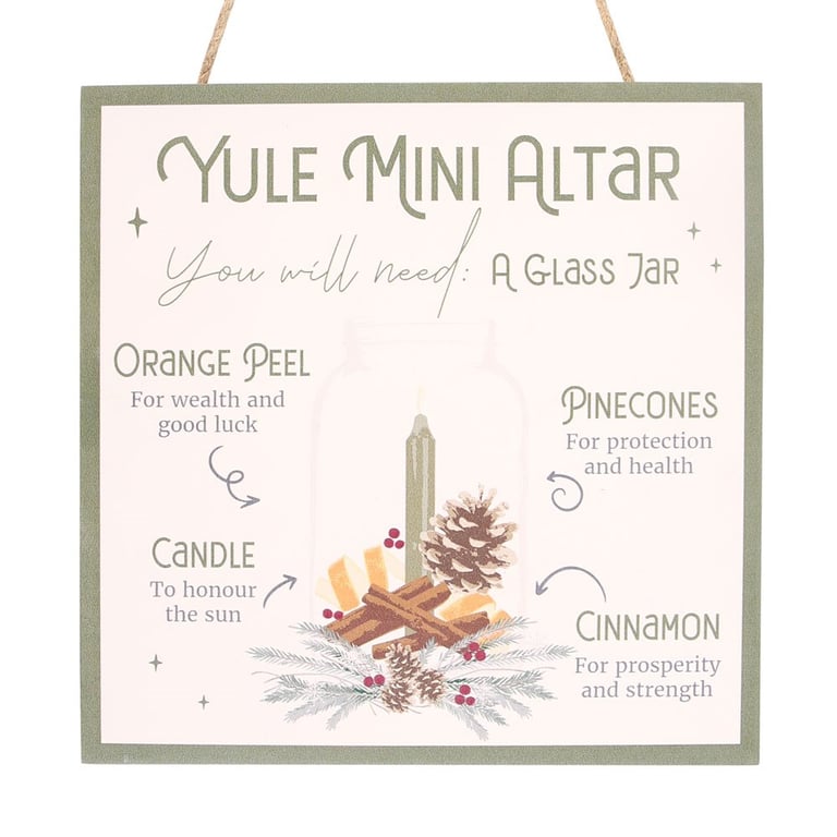 Yule Altar Sign - Winter Solstice Decor MDF Wall Hanging