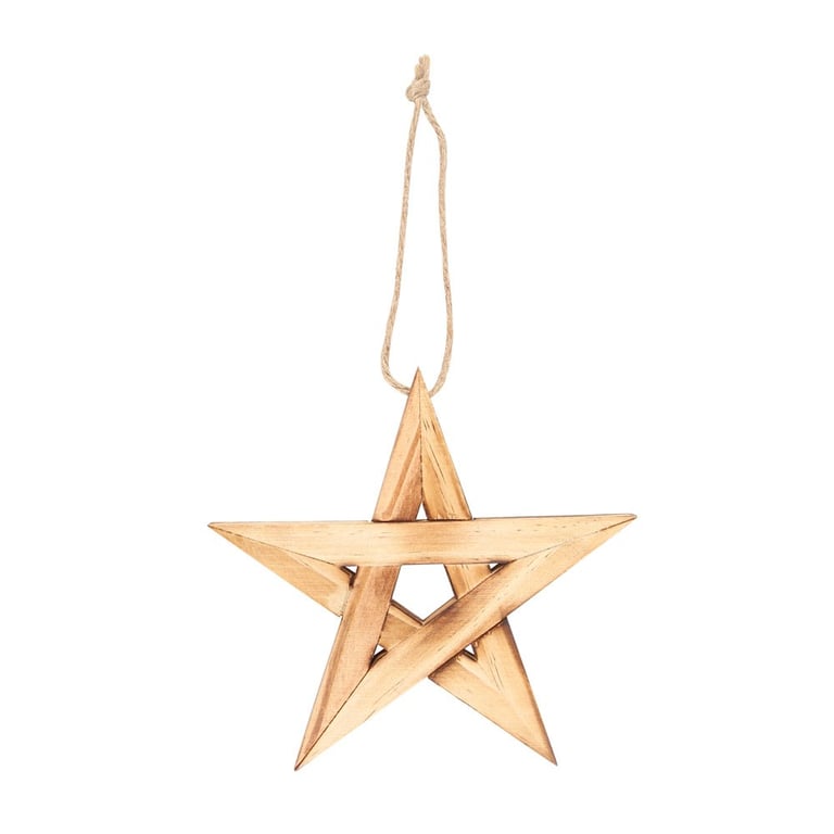 Hanging Wooden Pentagram Winter Solstice Decoration