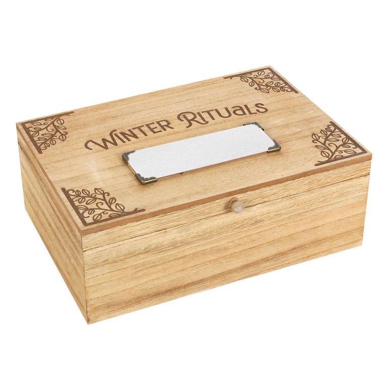 30cm Customisable Winter Solstice Ritual Box - Nature-Themed Storage & Decor