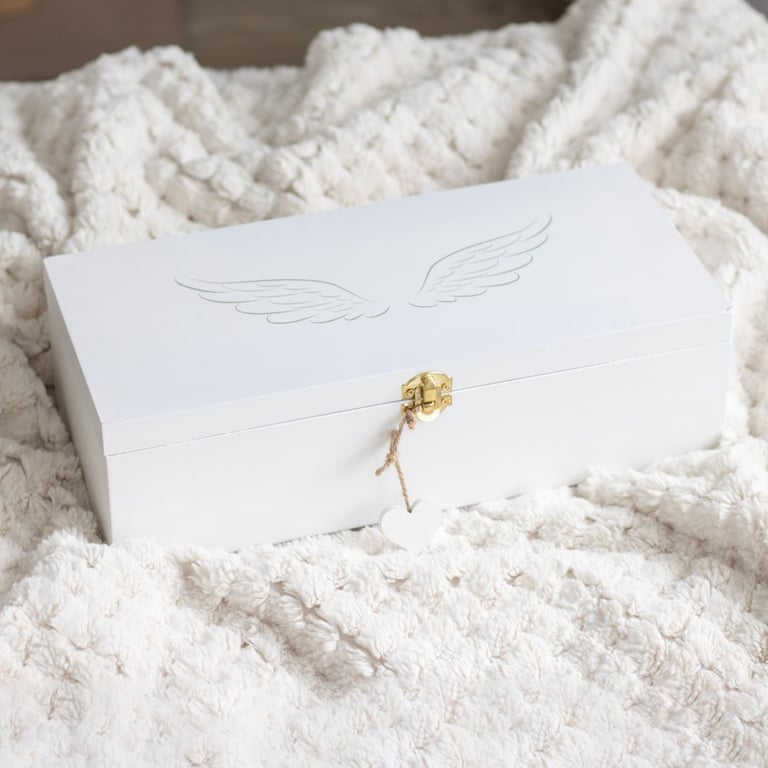 Angel Wing Memory Box - Elegant Storage for Cherished Memories and Thoughtful Gift