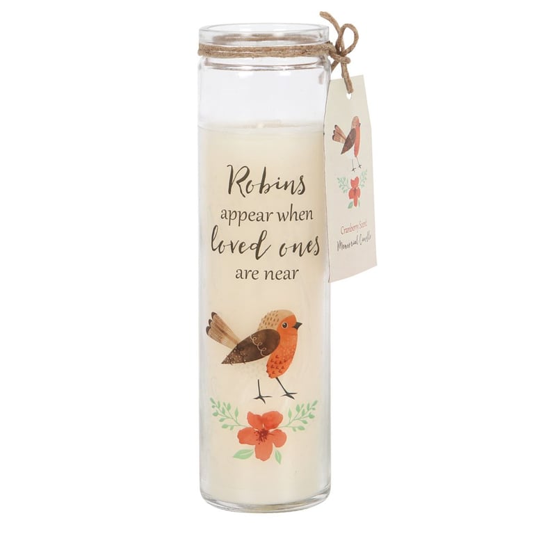 Robins Appear Cranberry Scented Tube Candle - Meaningful Gift for New Beginnings & Loved Ones (Vegan)