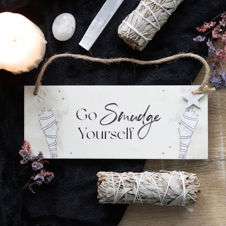 MDF Hanging Sign - Go Smudge Yourself Humorous Home Decor
