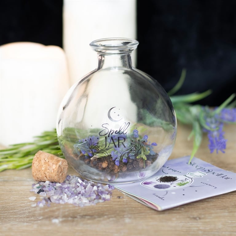 10cm Glass Spell Jar - Amplify Energy & Manifest Desires with Included Recipe Booklet