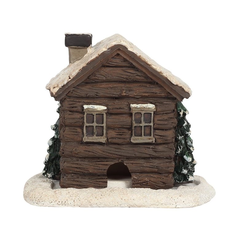 Log Cabin Incense Cone Burner - Winter Cozy Ambiance Home Decor