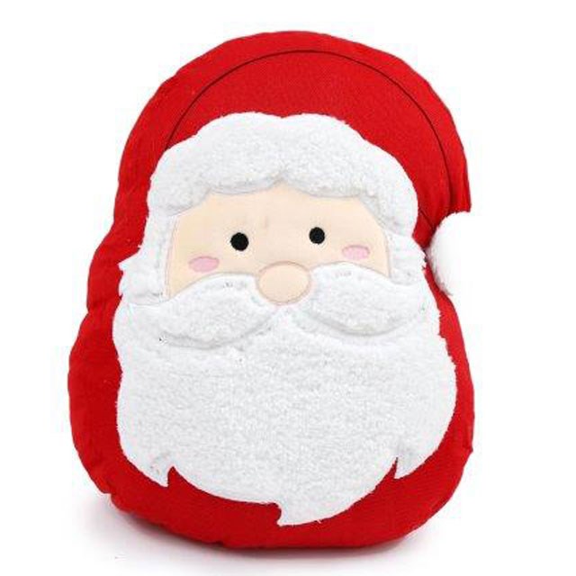 42cm Santa Shaped Polyester Christmas Cushion - Festive Home Decoration