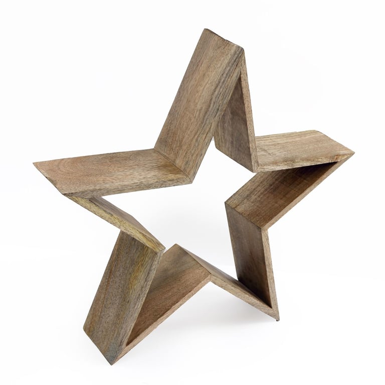 Wooden Star Decoration - Rustic Home Accent for Gallery Wall