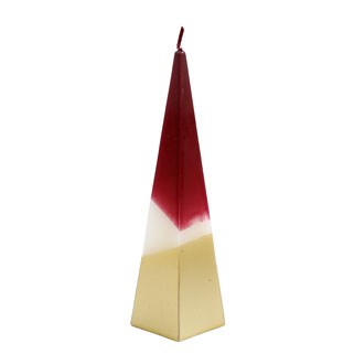 20cm Red and Gold Pyramid Candle - Home Decor Candle for Table Centerpiece