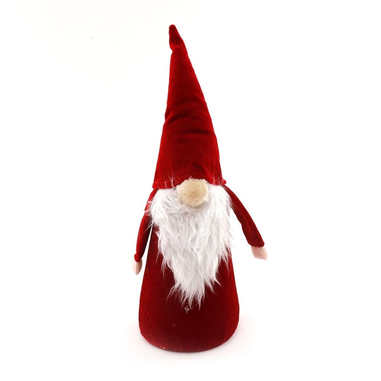 38cm Red Velvet Standing Christmas Gonk - Festive Holiday Decoration
