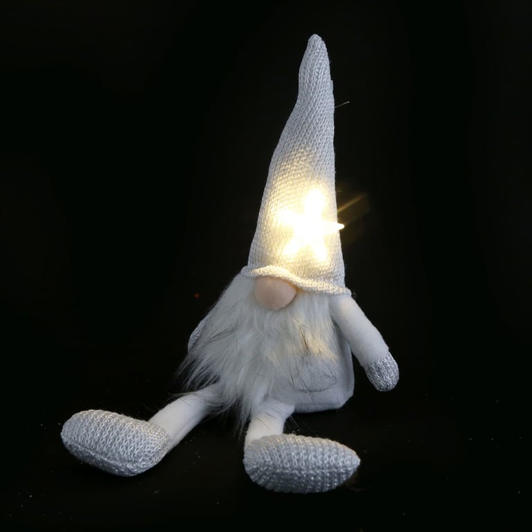 42cm LED Star Sitting Santa Plush Toy - Perfect Christmas Decor Addition
