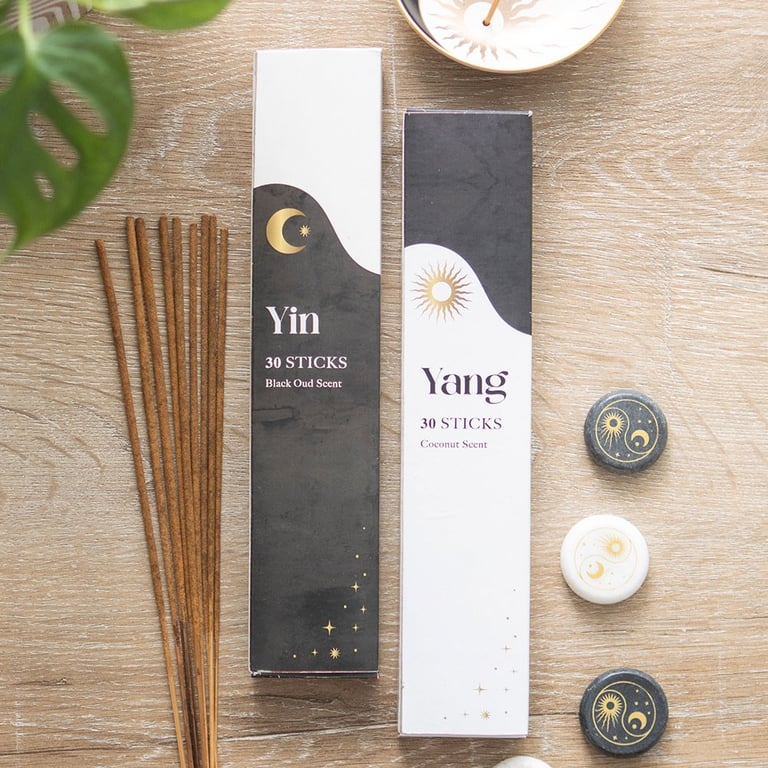 Yin Yang Incense Sticks Set - Balance Your Home Fragrance with Black Oud and Coconut