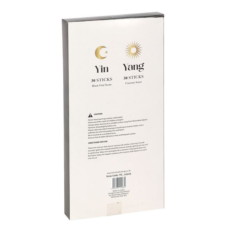 Yin Yang Incense Sticks Set - Balance Your Home Fragrance with Black Oud and Coconut