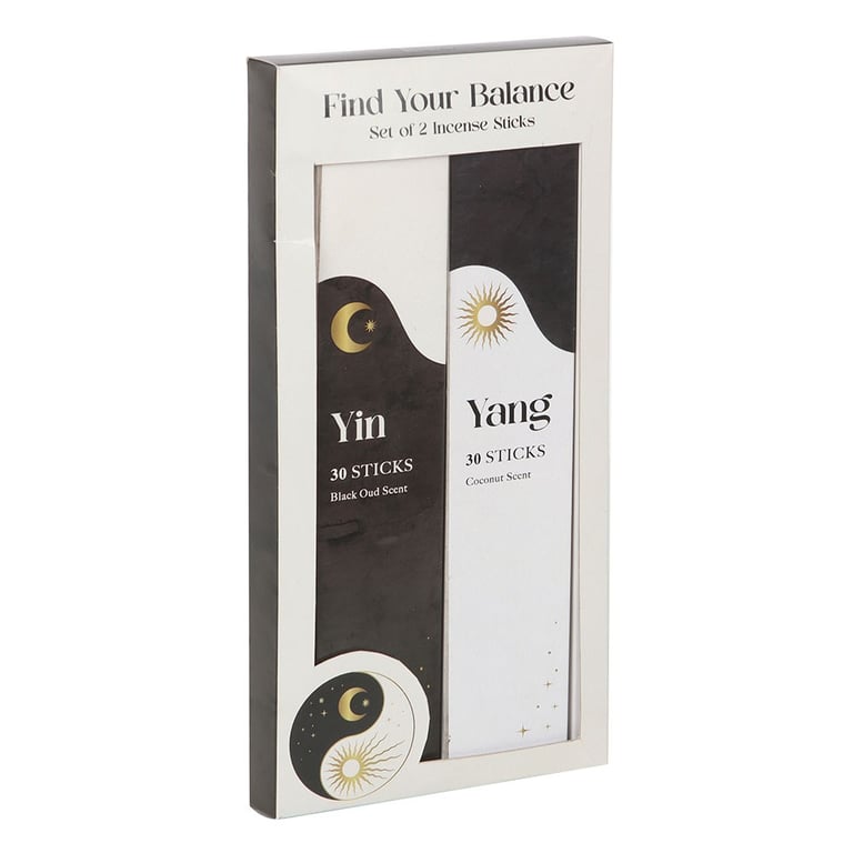 Yin Yang Incense Sticks Set - Balance Your Home Fragrance with Black Oud and Coconut