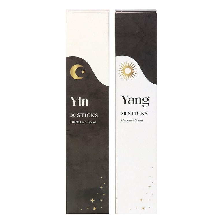 Yin Yang Incense Sticks Set - Balance Your Home Fragrance with Black Oud and Coconut