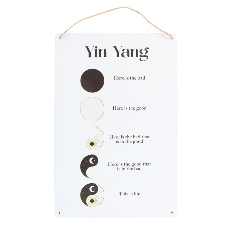 Yin Yang Hanging Metal Sign - Modern Balance Symbol Wall Art Decor