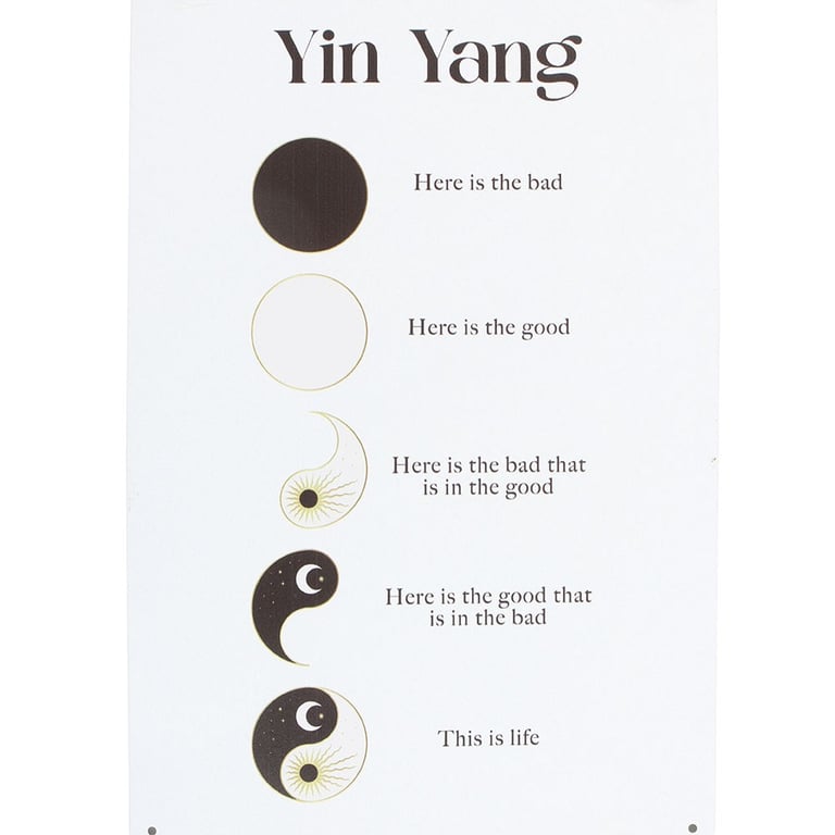 Yin Yang Hanging Metal Sign - Modern Balance Symbol Wall Art Decor