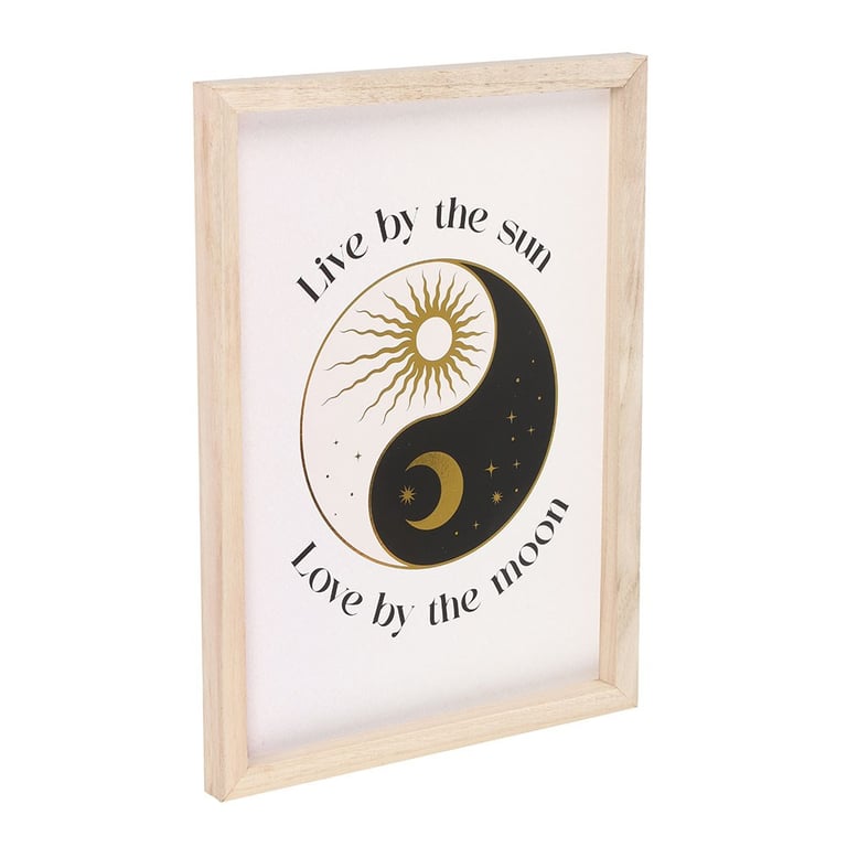 Yin Yang Wall Art - Harmony of Opposites Print with Sun Moon Design