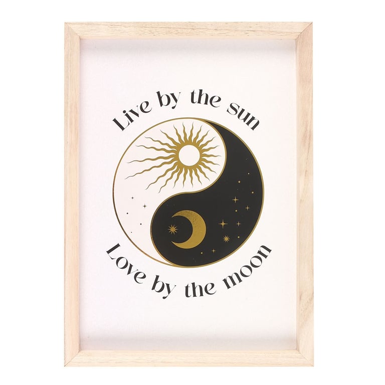 Yin Yang Wall Art - Harmony of Opposites Print with Sun Moon Design