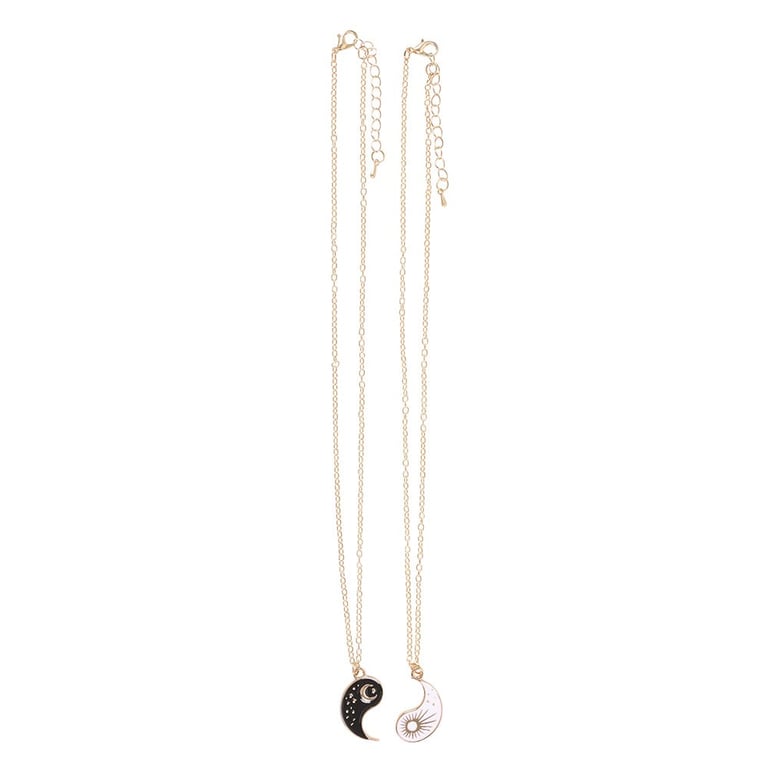 Yin Yang Best Friend Pendant Necklace Set - Balance of Light and Dark Symbolism