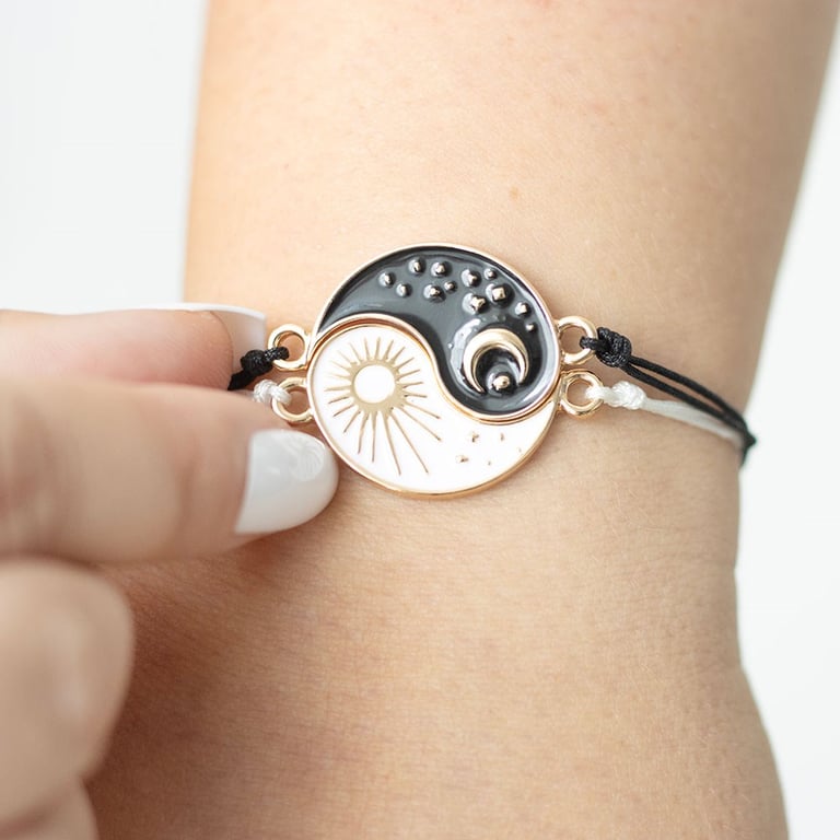 Yin Yang Best Friend Harmony Charm Bracelets - Adjustable Stainless Steel