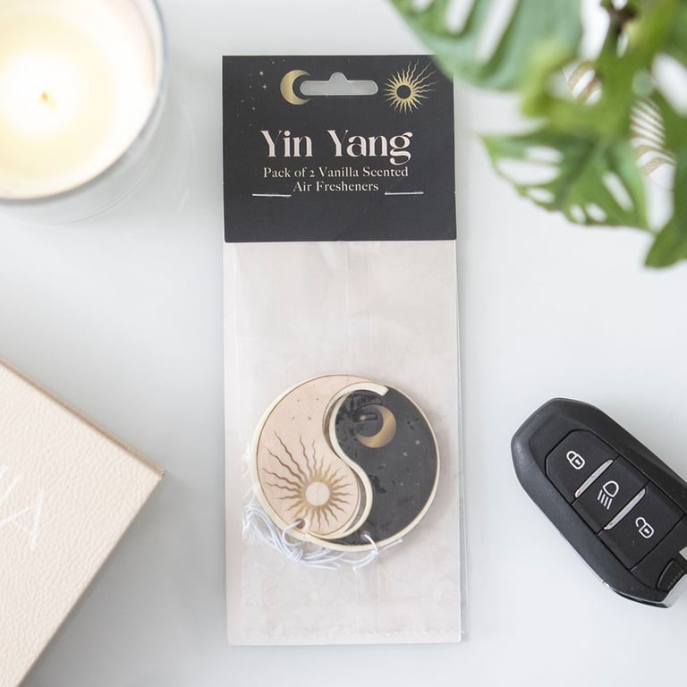 Yin Yang Vanilla Scented Air Fresheners - Car & Home Fragrance for Peaceful Atmosphere
