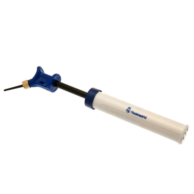 Real Madrid CF White Dual Action Mini Football Pump - Needle Included