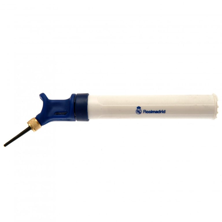 Real Madrid CF White Dual Action Mini Football Pump - Needle Included