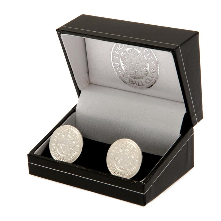Leicester City FC Silver Plated Chrome Finish Detailed Crest Cufflinks