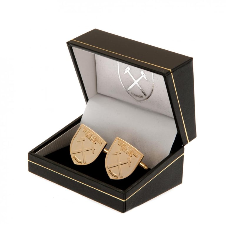 West Ham United Gold Plated Crest Cufflinks - Football Team Jewelry