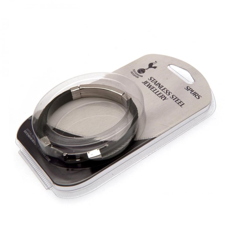 Tottenham Hotspur FC Silver Inlay Silicone Club Logo Bracelet with Stainless Steel Clasp
