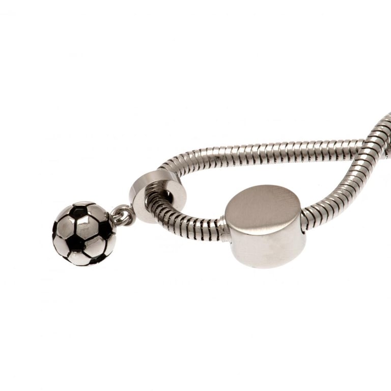 Chelsea FC Stainless Steel Football Charm Bracelet with Branded Clasp