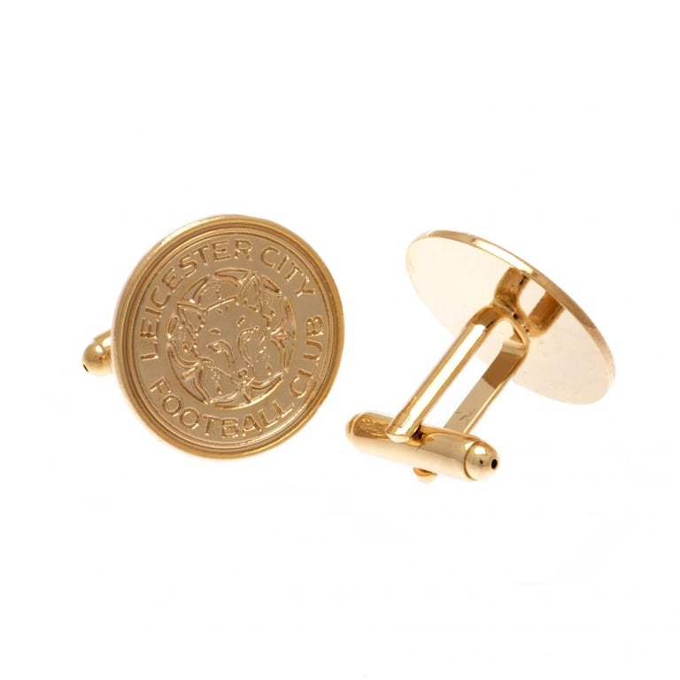 Leicester City FC Gold Plated Crest Cufflinks - Official Team Soccer Accessories