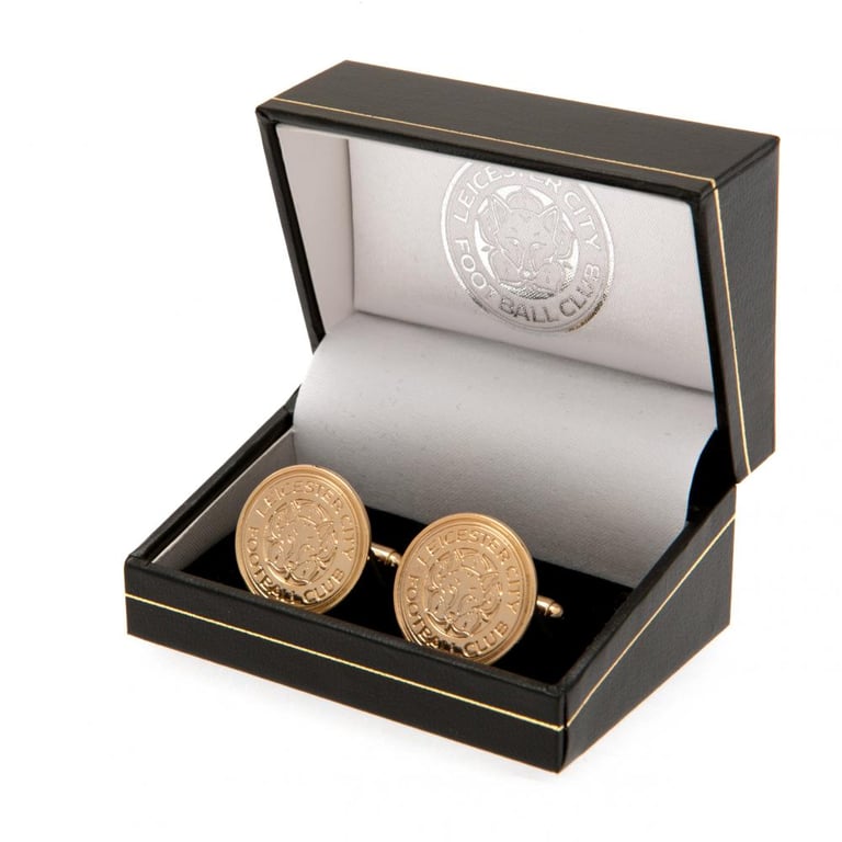Leicester City FC Gold Plated Crest Cufflinks - Official Team Soccer Accessories