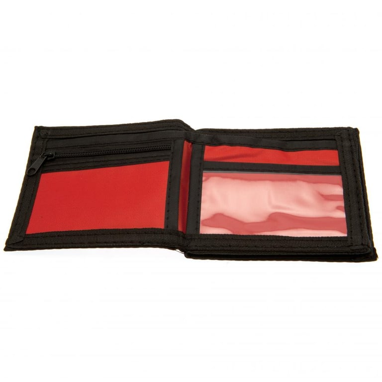Arsenal FC Canvas Wallet - Red Club Crest Design with 9 Internal Compartments and Zipped Pockets