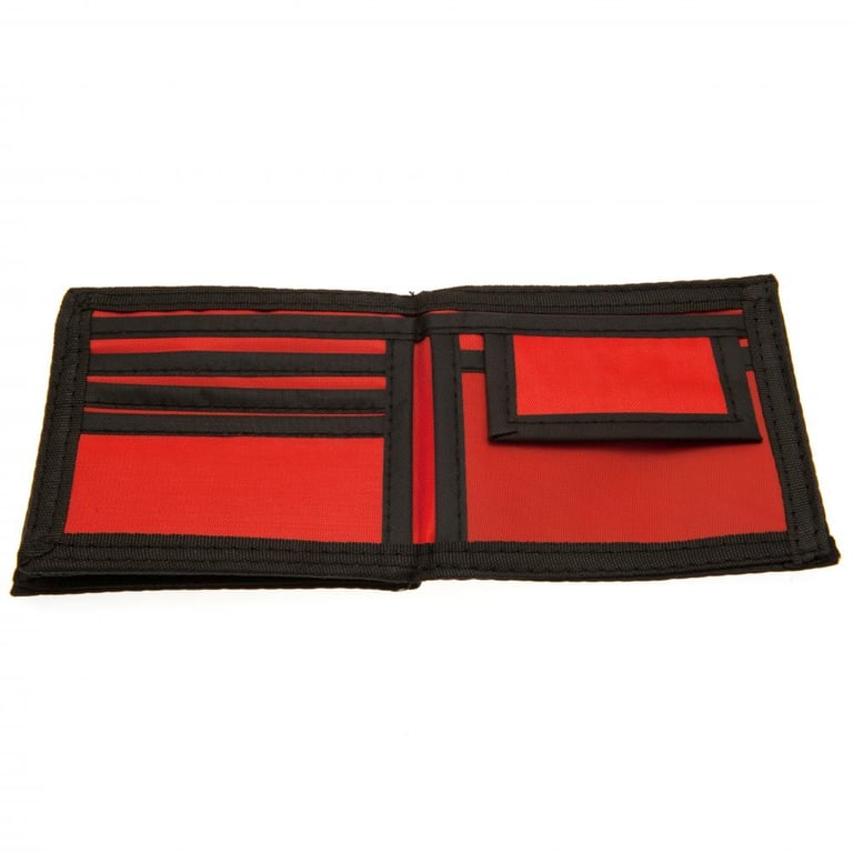 Arsenal FC Canvas Wallet - Red Club Crest Design with 9 Internal Compartments and Zipped Pockets