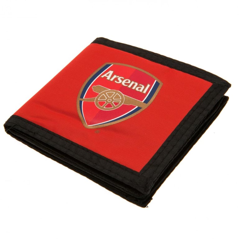 Arsenal FC Canvas Wallet - Red Club Crest Design with 9 Internal Compartments and Zipped Pockets