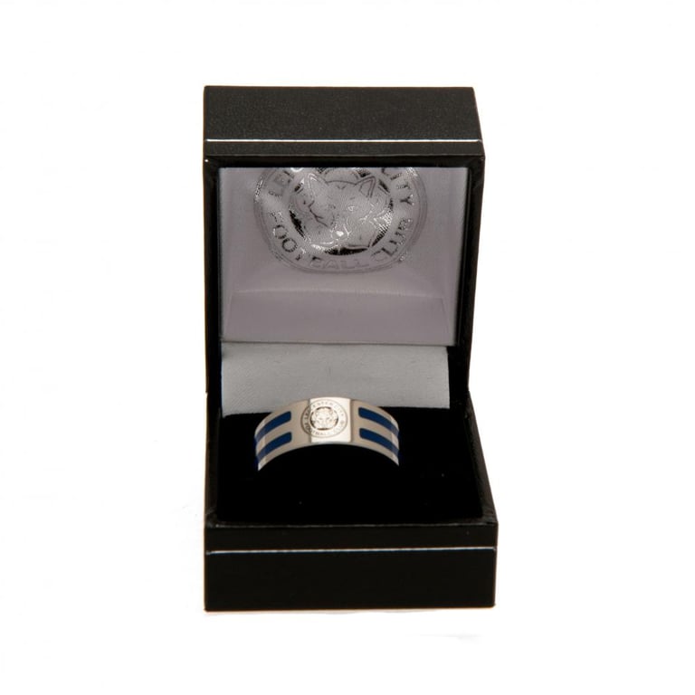 Leicester City FC Colour Stripe Stainless Steel Ring with Engraved Crest