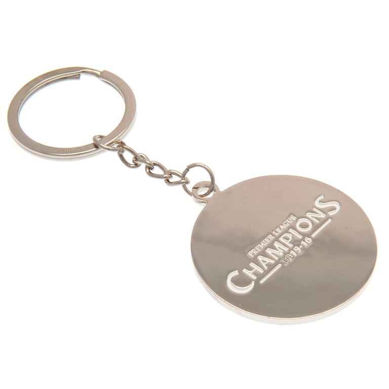 Leicester City FC Premier League Champions Metal Keyring - Die Stamped Crest Design with Enamel Infill