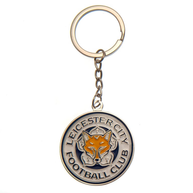 Leicester City FC Premier League Champions Metal Keyring - Die Stamped Crest Design with Enamel Infill