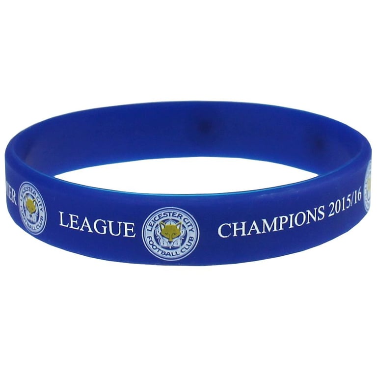 Leicester City FC Premier League Champions Silicone Wristband - Official Club Crest and 2015-16 Champions Design