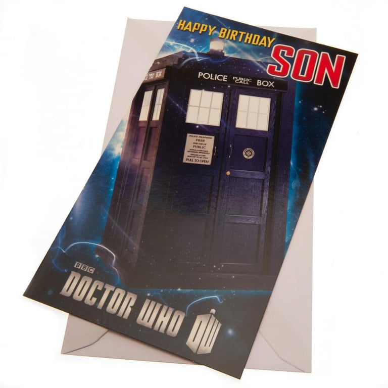 Doctor Who Tardis Birthday Card - Gloss Finish with Dalek Inside