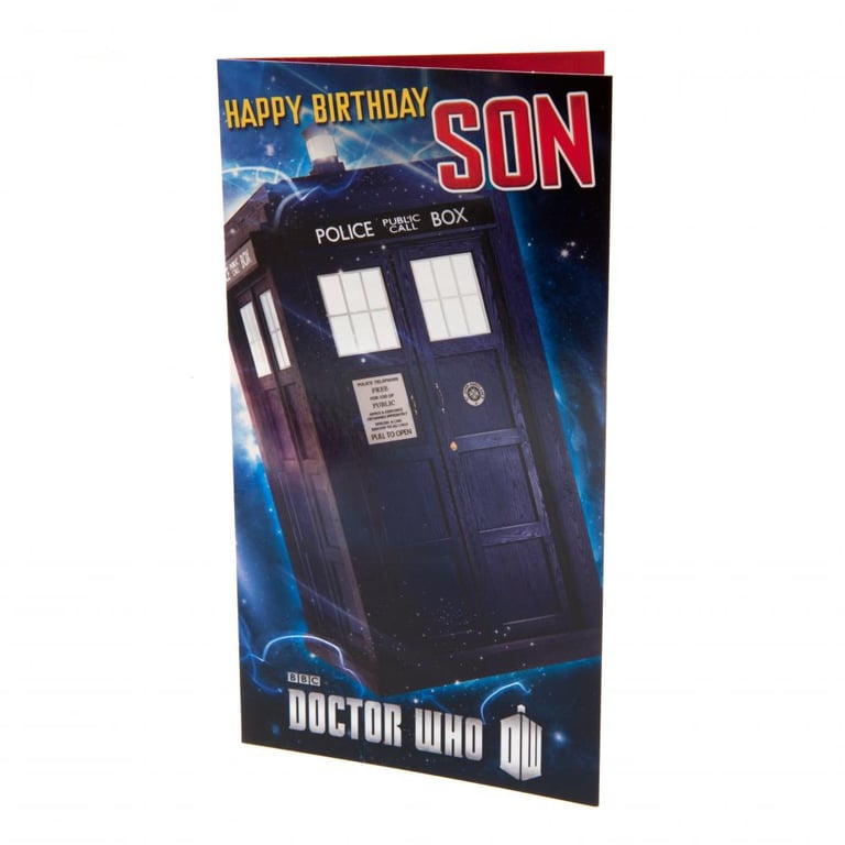 Doctor Who Tardis Birthday Card - Gloss Finish with Dalek Inside