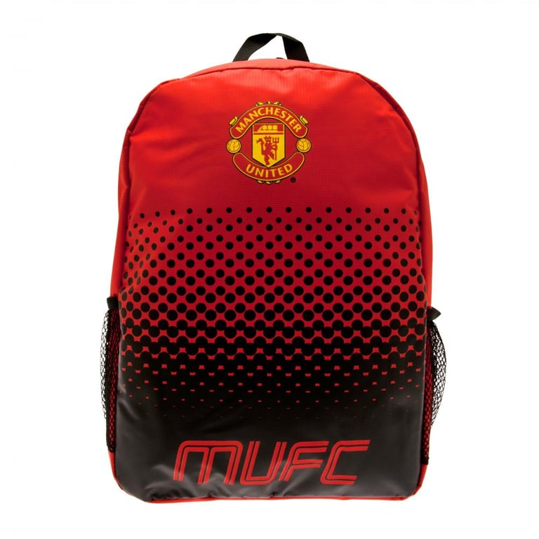 Manchester United FC Fade Design Backpack - Padded Back Panel and Adjustable Straps