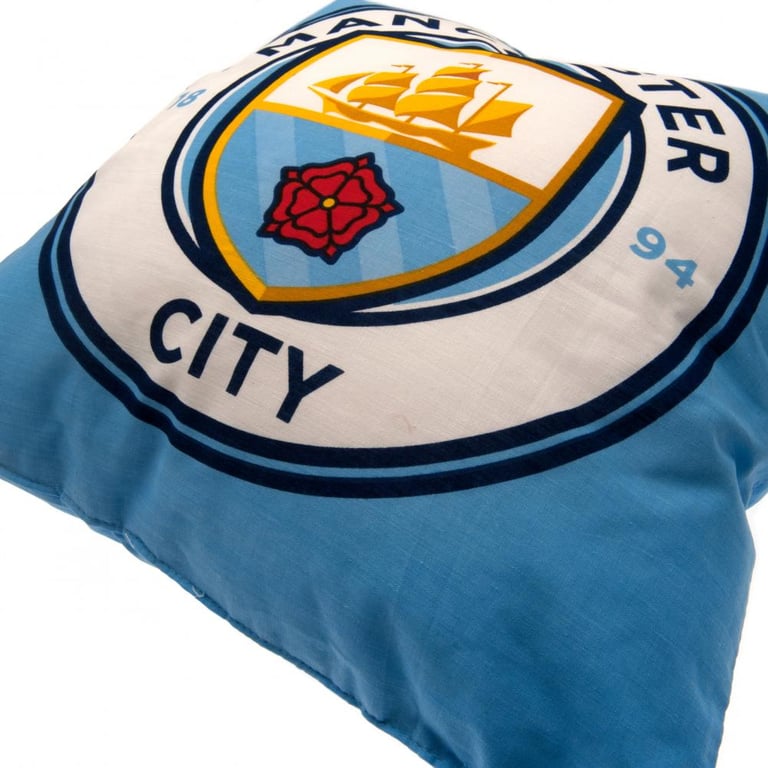 Manchester City FC Cushion - Vibrant Sky Blue Club Crest Design Home Decor