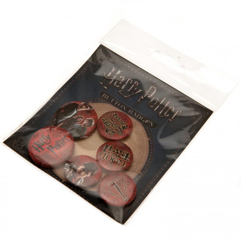 Harry Potter Logo Badge Set - Ideal School Bag Accessories with Safety Pin Fixing