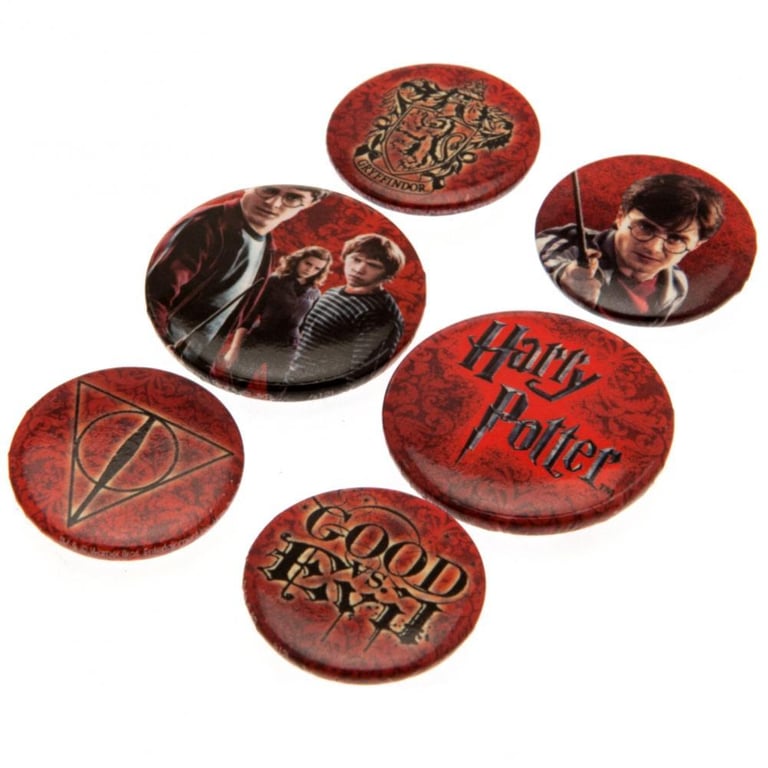 Harry Potter Logo Badge Set - Ideal School Bag Accessories with Safety Pin Fixing