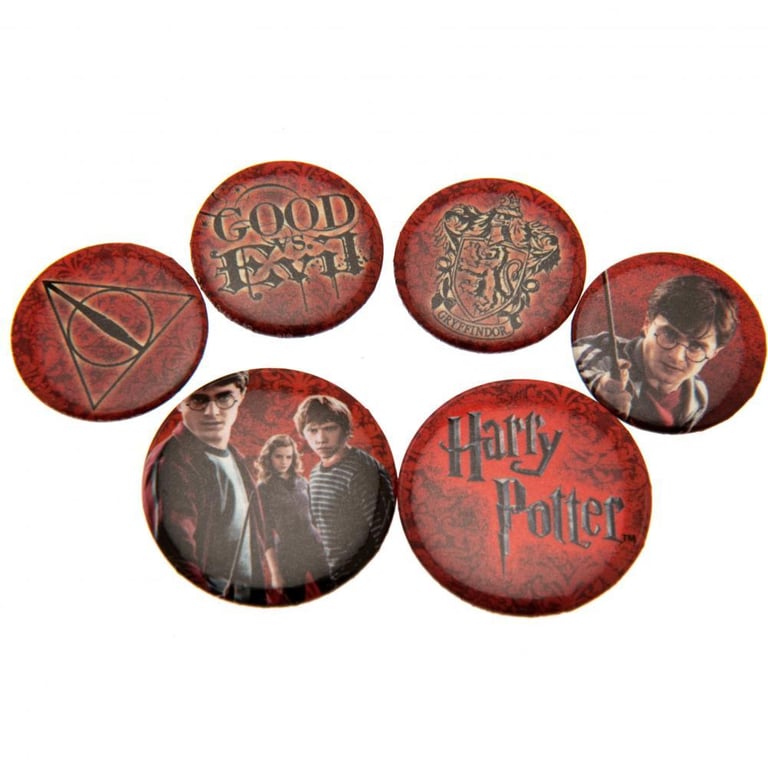 Harry Potter Logo Badge Set - Ideal School Bag Accessories with Safety Pin Fixing