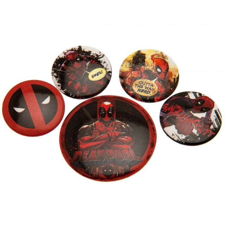 Deadpool Character Button Badge Set - Trendy School Bag Decoration Accessory